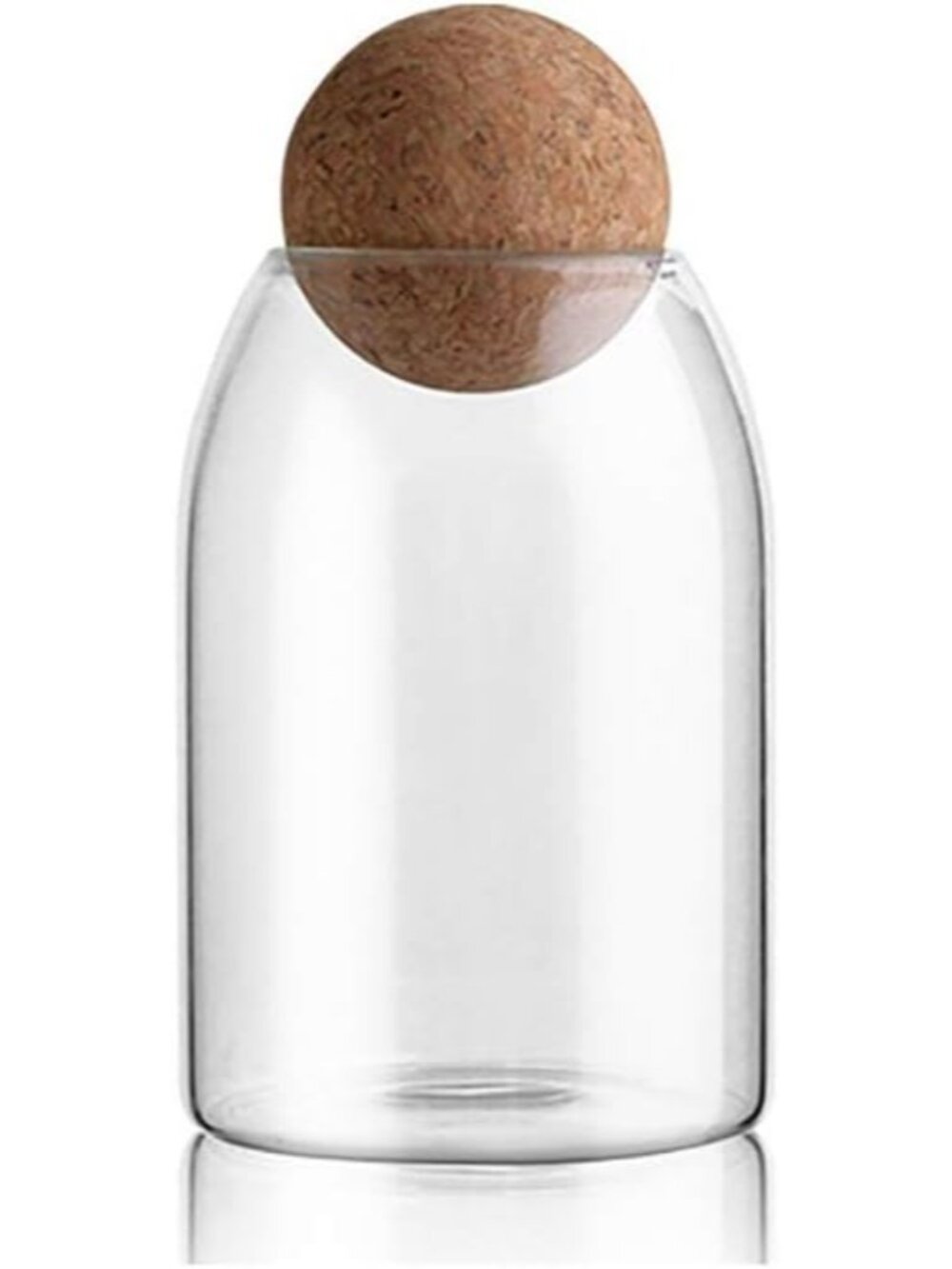 750ML/25Oz Glass Storage Container with Ball Cork, Cute Decorative Organizer Bot